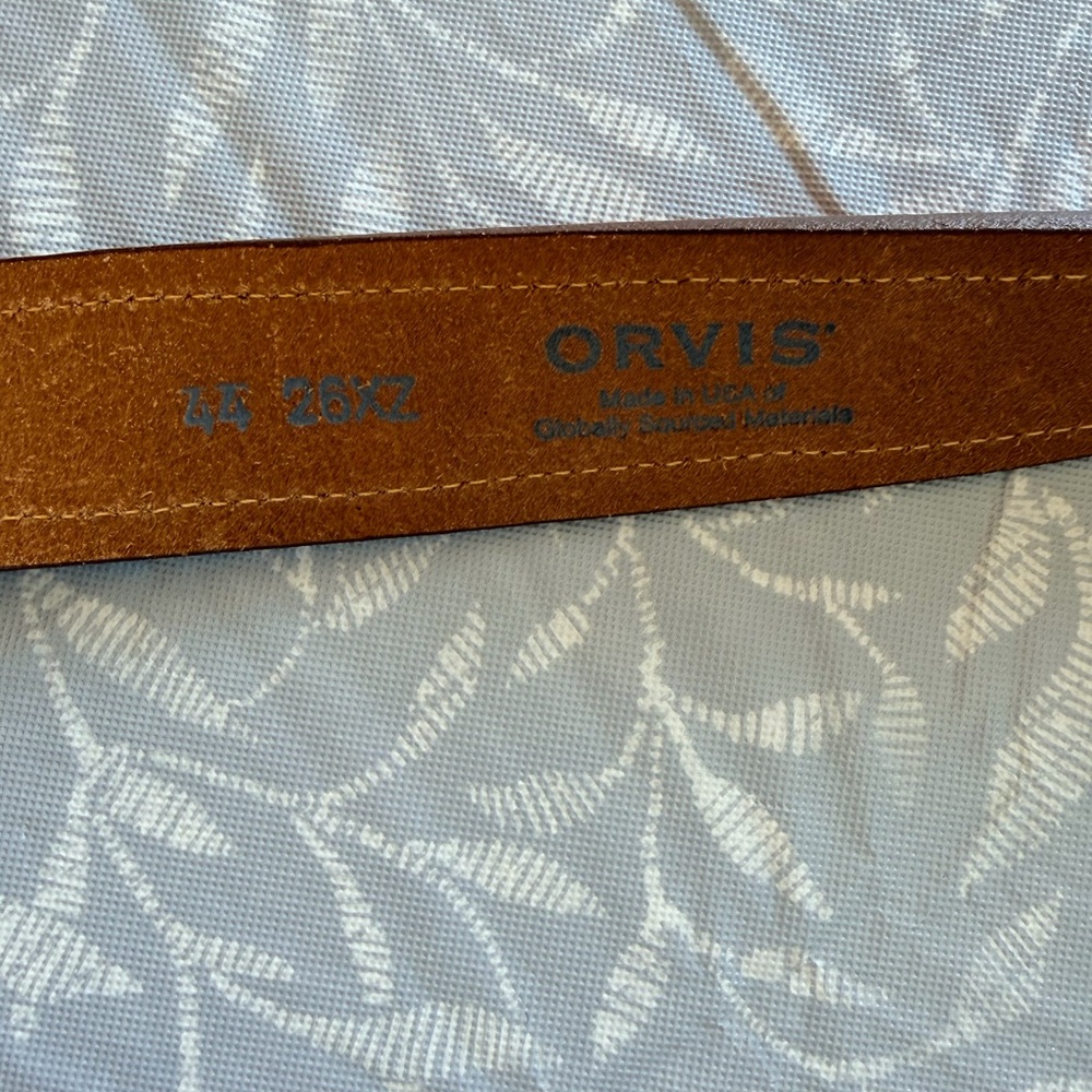 Orvis Brown Leather Belt with Green Label - Picture 3 of 4